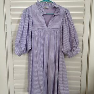 Entro Lavender Striped Mini Dress